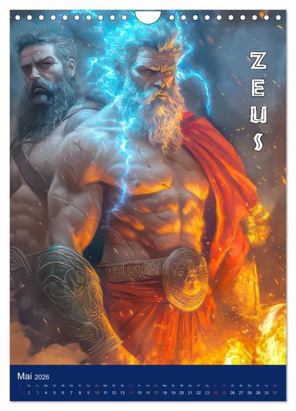 Produktbild: Zeus - Umringt von griechischen G&ouml;ttern (Wandkalender 2026 DIN A4 hoch), CALVENDO Monatskalender