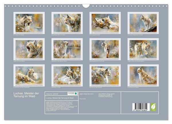 Produktbild: Luchse. Meister der Tarnung im Wald (Wandkalender 2027 DIN A3 quer), CALVENDO Monatskalender