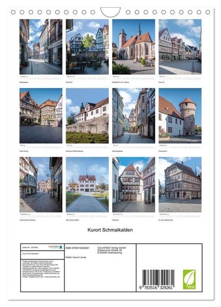 Produktbild: Kurort Schmalkalden (Wandkalender 2026 DIN A4 hoch), CALVENDO Monatskalender