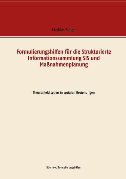 Produktbild: Formulierungshilfen f&uuml;r die Strukturierte Informationssammlung SIS und Ma&szlig;nahmenplanung