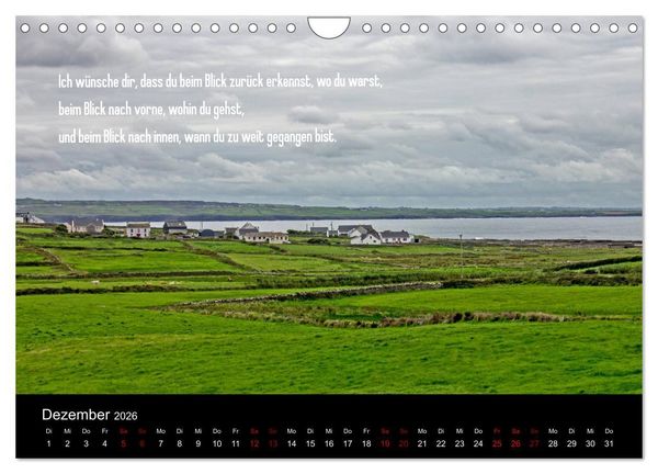 Produktbild: Irland - Irische Segensw&uuml;nsche (Wandkalender 2026 DIN A4 quer), CALVENDO Monatskalender
