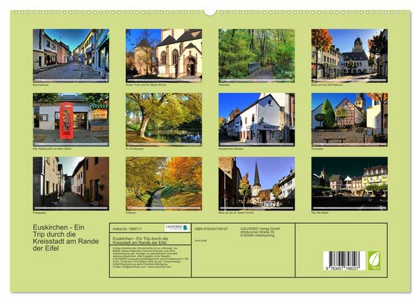 Produktbild: Euskirchen - Ein Trip durch die Kreisstadt am Rande der Eifel (hochwertiger Premium Wandkalender 2026 DIN A2 quer), Kunstdruck in Hochglanz