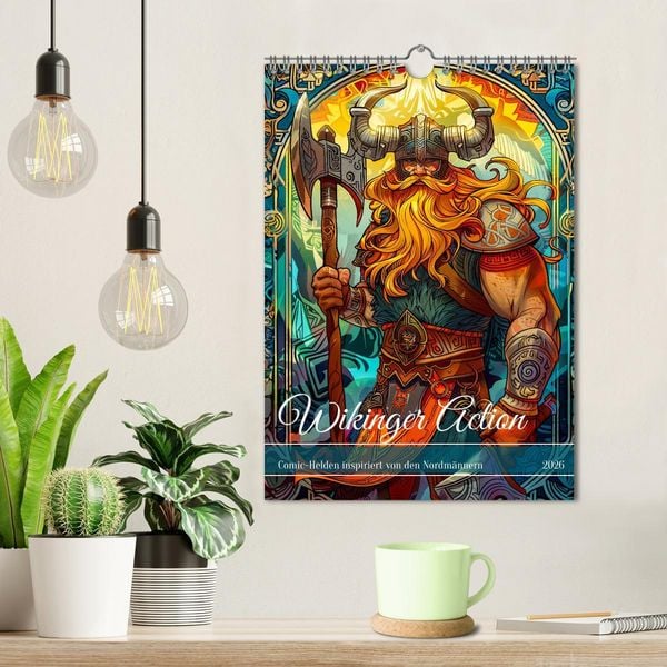 Produktbild: Wikinger Action - Comic-Helden inspiriert von den Nordm&auml;nnern (Wandkalender 2026 DIN A4 hoch), CALVENDO Monatskalender