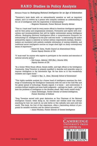 Produktbild: Reshaping National Intelligence for an Age of Information