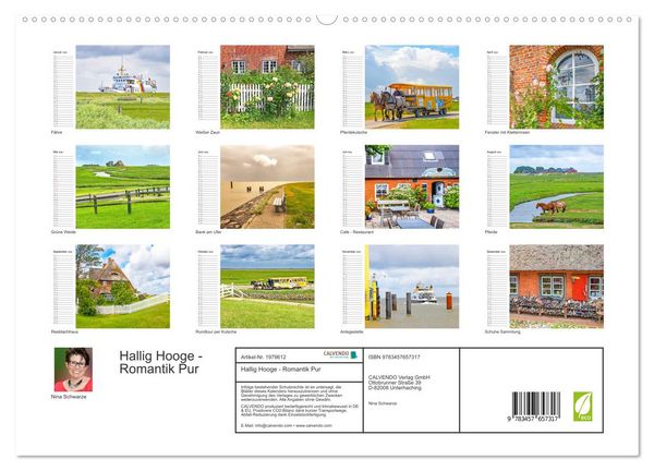 Produktbild: Hallig Hooge - Romantik Pur (hochwertiger Premium Wandkalender 2026 DIN A2 quer), Kunstdruck in Hochglanz