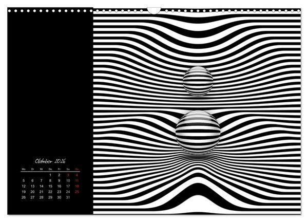 Produktbild: Optische Kunst im Quadrat (Wandkalender 2026 DIN A3 quer), CALVENDO Monatskalender