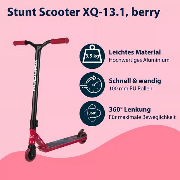 Produktbild: Hudora 14063 - Stunt Scooter XQ-13, Roller, berry