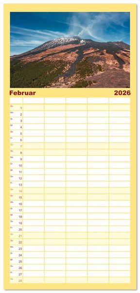 Produktbild: Familienplaner 2026 - &Auml;tna - Europas h&ouml;chster Vulkan mit 5 Spalten (Wandkalender, 21 x 45 cm) CALVENDO