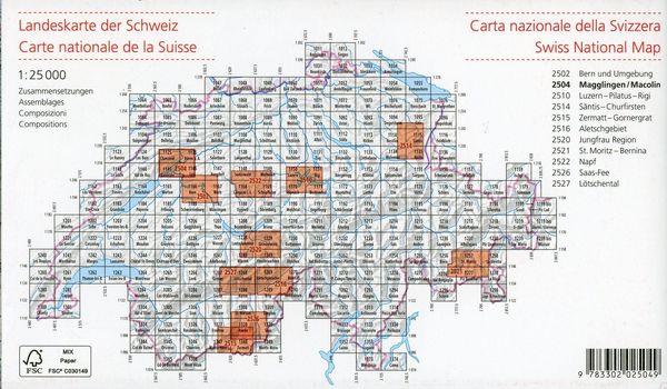 Produktbild: Swisstopo 1 : 25 000 Magglingen/Macolin