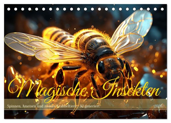 Magische Insekten (Tischkalender 2026 DIN A5 quer), CALVENDO Monatskalender