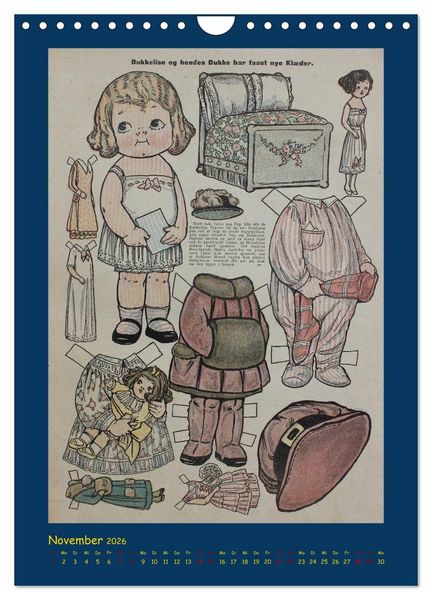 Produktbild: Dukke Lise Kalender - Anziehpuppen aus Papier (Wandkalender 2026 DIN A4 hoch), CALVENDO Monatskalender