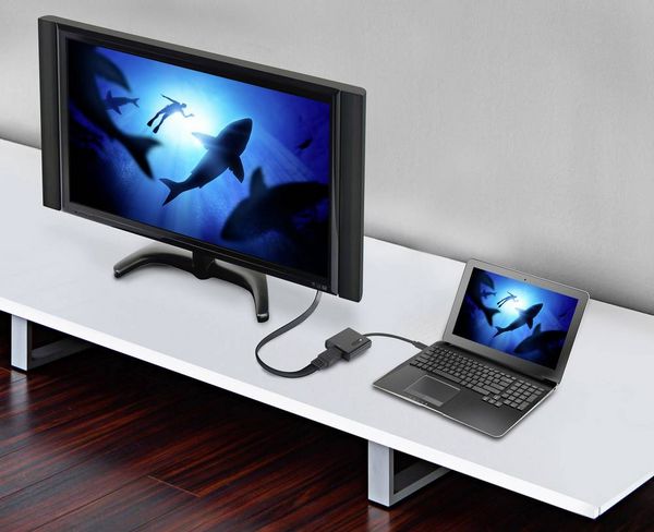Produktbild: Renkforce RF-4472892 USB / HDMI Adapter [1x USB-C&reg; Stecker - 1x HDMI-Buchse] Schwarz vergoldete Steckkontakte 15.00 cm