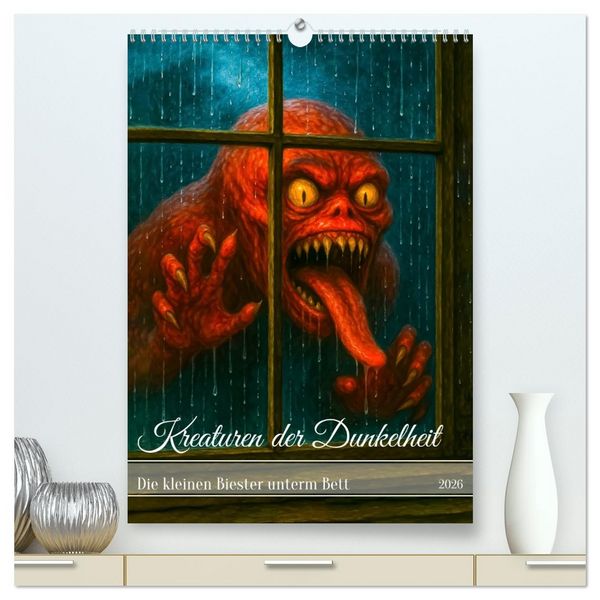 Produktbild: Kreaturen der Dunkelheit - Die kleinen Biester unterm Bett (hochwertiger Premium Wandkalender 2026 DIN A2 hoch), Kunstdruck in Hochglanz