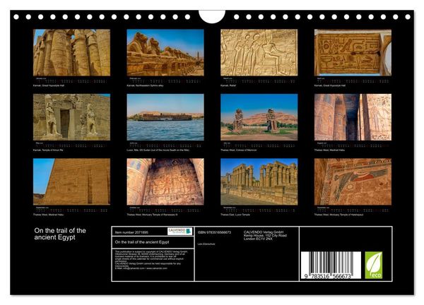 Produktbild: On the trail of the ancient Egypt (Wall Calendar 2026 DIN A4 landscape), CALVENDO 12 Month Wall Calendar
