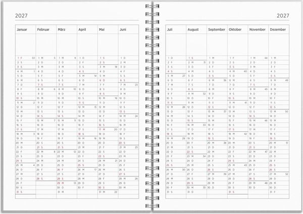 Produktbild: Kalender 26/27 Senator A5 Textil Hellgrau