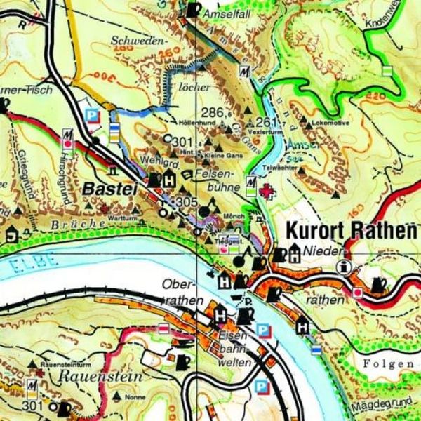 Produktbild: Gro&szlig;e Karte der S&auml;chsischen Schweiz 1:30000