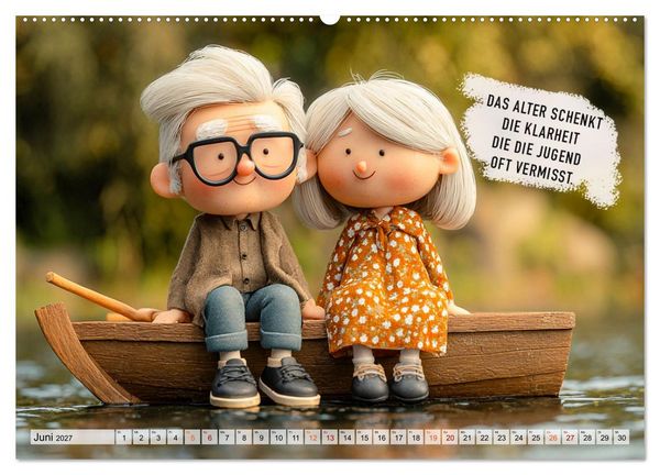 Produktbild: Oma und Opa - Spr&uuml;che &uuml;ber das Alter (Wandkalender 2027 DIN A2 quer), CALVENDO Monatskalender