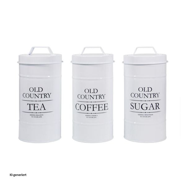 Produktbild: neuetischkultur Kaffee-, Tee- und Zuckervorratsdose 3er Set Retro