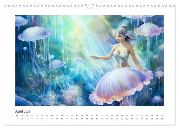 Produktbild: Liebliche Meerjungfrauen (Wandkalender 2026 DIN A3 quer), CALVENDO Monatskalender