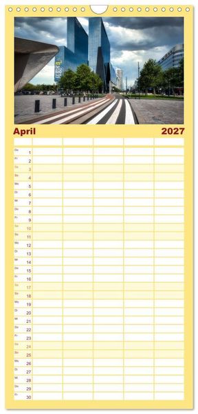 Produktbild: Familienplaner 2027 - Rotterdam - Die heimliche Hauptstadt der Niederlande mit 5 Spalten (Wandkalender, 21 x 45 cm) CALVENDO