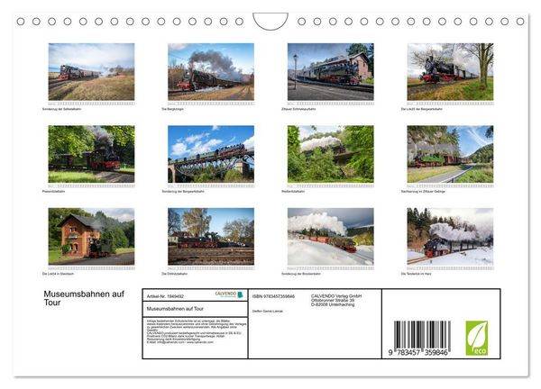 Produktbild: Museumsbahnen auf Tour (Wandkalender 2026 DIN A4 quer), CALVENDO Monatskalender