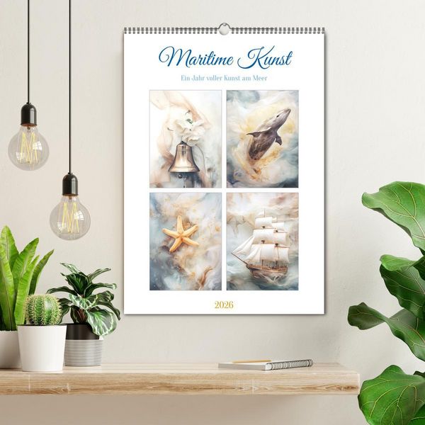 Produktbild: Maritime Kunst (Wandkalender 2026 DIN A2 hoch), CALVENDO Monatskalender