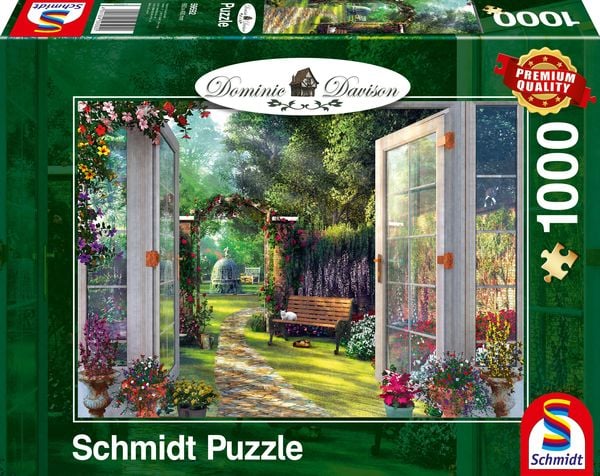 Schmidt 59592 - Dominic Davison, Blick in den verwunschenen Garten, Premium-Puzzle