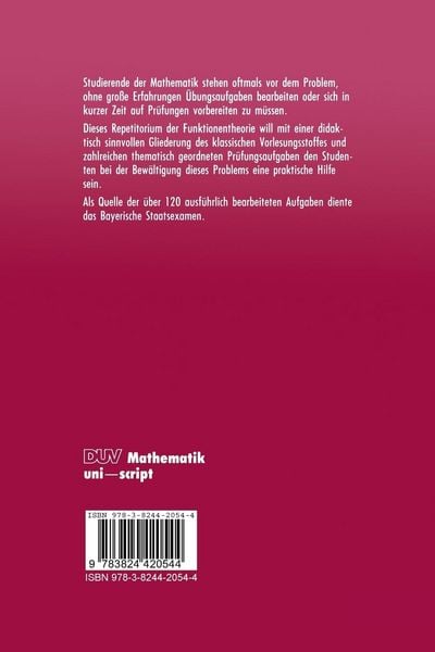 Produktbild: Repetitorium der Funktionentheorie