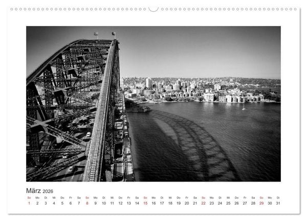 Produktbild: SYDNEY Monochrom (hochwertiger Premium Wandkalender 2026 DIN A2 quer), Kunstdruck in Hochglanz