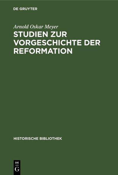Produktbild: Studien zur Vorgeschichte der Reformation