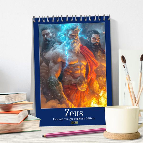 Produktbild: Zeus - Umringt von griechischen G&ouml;ttern (Tischkalender 2026 DIN A5 hoch), CALVENDO Monatskalender