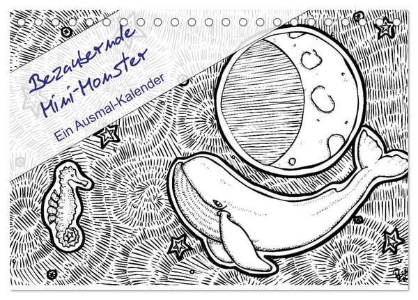 Produktbild: Bezaubernde Mini-Monster - Ein Ausmal-Kalender (Tischkalender 2026 DIN A5 quer), CALVENDO Monatskalender