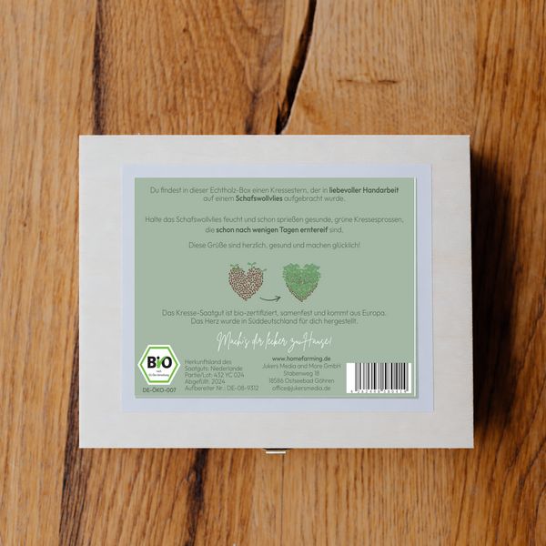 Produktbild: Bio-Saatgutbox Kresseherz "Trostpflaster"