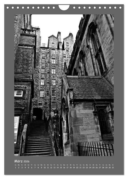 Produktbild: Edinburgh in schwarzwei&szlig; (Wandkalender 2026 DIN A4 hoch), CALVENDO Monatskalender