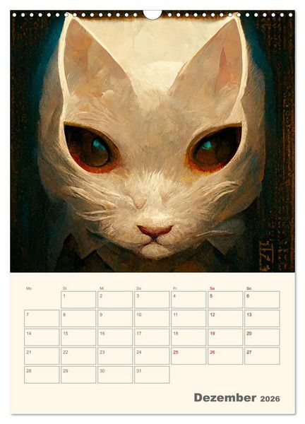 Produktbild: Die 7 Leben einer Katze (Wandkalender 2026 DIN A3 hoch), CALVENDO Monatskalender