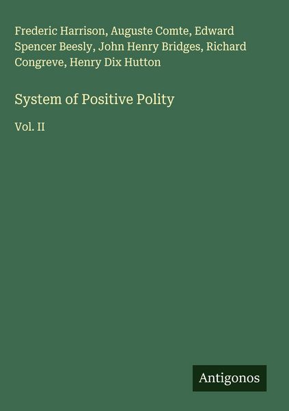 Produktbild: System of Positive Polity