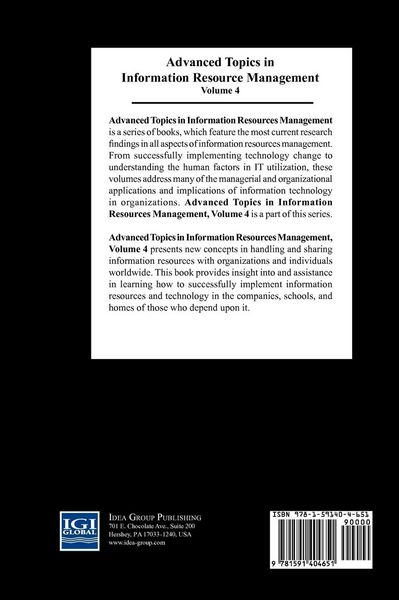 Produktbild: Advanced Topics in Information Resources Management, Volume 4