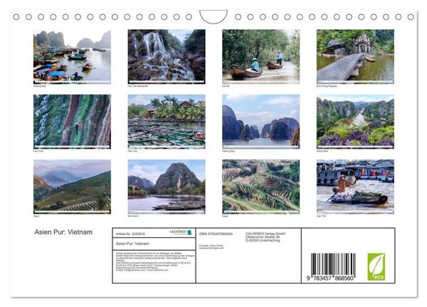 Produktbild: Asien Pur: Vietnam (Wandkalender 2026 DIN A4 quer), CALVENDO Monatskalender