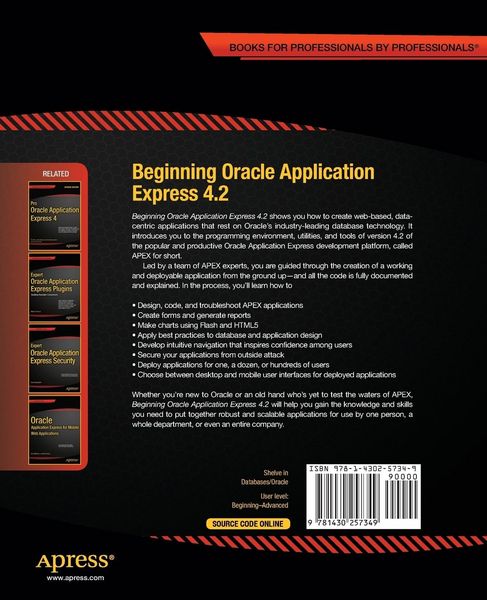 Produktbild: Beginning Oracle Application Express 4.2