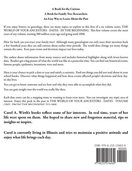 Produktbild: The World of Your Ancestors - Dates - In the Beginning - Volume One