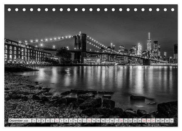 Produktbild: BROOKLYN BRIDGE Das Wahrzeichen von New York City (Tischkalender 2026 DIN A5 quer), CALVENDO Monatskalender