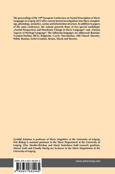 Produktbild: Slavic Grammar from a Formal Perspective