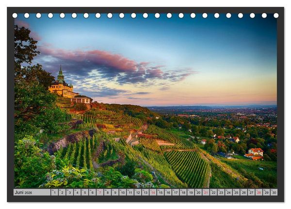 Produktbild: Burgen und Schl&ouml;sser um Dresden (Tischkalender 2026 DIN A5 quer), CALVENDO Monatskalender