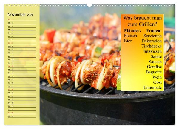 Produktbild: Auftragsgriller f&uuml;r effektive Fettverbrennung! Denn Grillsaison ist immer! (hochwertiger Premium Wandkalender 2026 DIN A2 quer), Kunstdruck in Hochglanz