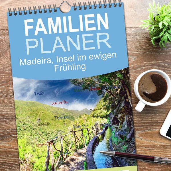 Produktbild: Familienplaner 2026 - Madeira, Insel im ewigen Fr&uuml;hling mit 5 Spalten (Wandkalender, 21 x 45 cm) CALVENDO