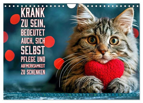 Produktbild: Gute Besserung - mit coolen Spr&uuml;chen (Wandkalender 2026 DIN A4 quer), CALVENDO Monatskalender