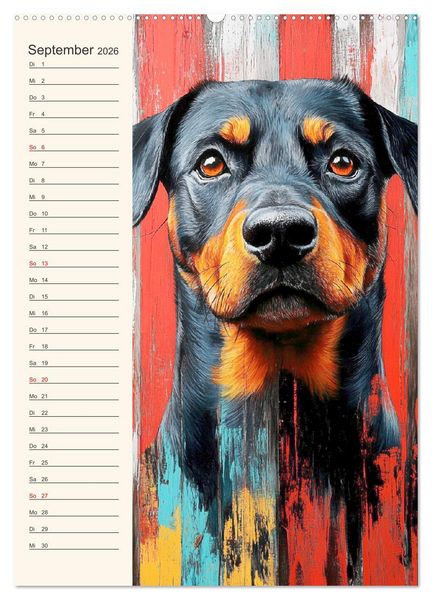 Produktbild: Hundegesichter. Kunstvolle Hundeportraits im modernen Painting-Stil (hochwertiger Premium Wandkalender 2026 DIN A2 hoch), Kunstdruck in Hochglanz