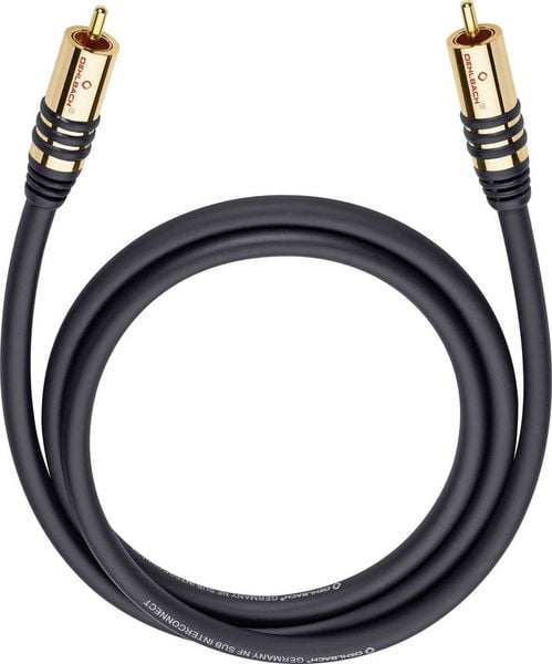 Cinch Audio Anschlusskabel [1x Cinch-Stecker - 1x Cinch-Stecker] 5.00 m Schwarz vergoldete Steckkontakte Oehlbach NF Sub