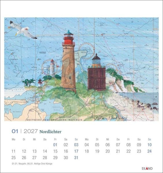 Produktbild: Nordlichter - See(h)karten Postkartenkalender 2027