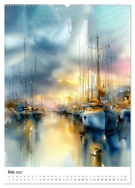 Produktbild: Segeln - Eleganz (hochwertiger Premium Wandkalender 2027 DIN A2 hoch), Kunstdruck in Hochglanz